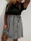 Plus Striped Spliced A line Dress