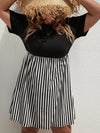 Plus Striped Spliced A line Dress