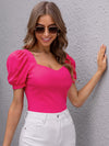 Puff Sleeve Solid Top