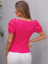 Puff Sleeve Solid Top