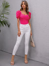 Puff Sleeve Solid Top