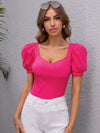 Puff Sleeve Solid Top