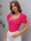 Puff Sleeve Solid Top