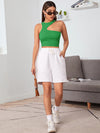 ICON Asymmetrical Shoulder Crop Top