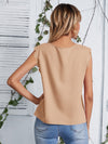 Notched Neck Scallop Trim Top