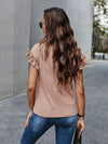 Ruffle Cuff Solid Tee