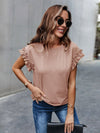 Ruffle Cuff Solid Tee