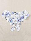 Tied Hem Puff Sleeve Crop Top