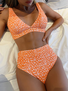  Ditsy Floral V Neck Bikini Swimsuit