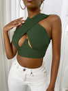 Cross Wrap Crop Tank Top
