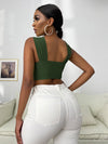 Cross Wrap Crop Tank Top