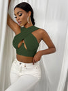 Cross Wrap Crop Tank Top