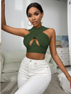 Cross Wrap Crop Tank Top
