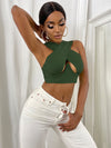 Cross Wrap Crop Tank Top