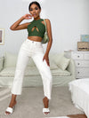 Cross Wrap Crop Tank Top