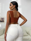 Cross Wrap Crop Tank Top