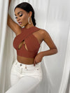 Cross Wrap Crop Tank Top