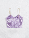 Chain Detail Silky Bustier Cami Crop Top