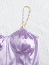 Chain Detail Silky Bustier Cami Crop Top
