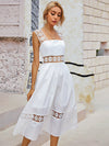 Eyelet Embroidery Zip Back Cami Dress