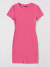 Solid Rib knit Bodycon Dress