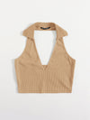 Open Back Crop Halter Top