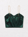 Chain Detail Silky Bustier Cami Crop Top