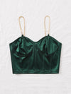 Chain Detail Silky Bustier Cami Crop Top