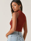 BASICS Mock Neck Crop Tank Top