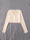 Lettuce Edge Waffle Knit Button Up Top