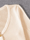 Lettuce Edge Waffle Knit Button Up Top