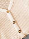 Lettuce Edge Waffle Knit Button Up Top