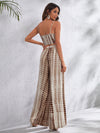 Tie Dye Crop Cami Top Wrap Split Thigh Palazzo Pants Set