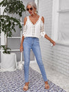 Cold Shoulder Guipure Lace Top