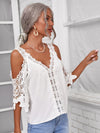 Cold Shoulder Guipure Lace Top