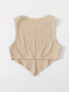 EZwear F Asymmetrical Hem Rib knit Crop Tank Top