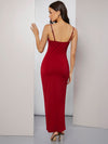 Cowl Neck Ruched Cami Dress