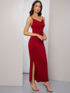 Cowl Neck Ruched Cami Dress