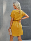 Solid Self Tie Tunic Dress