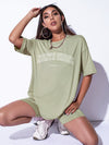 Drop Shoulder Letter Graphic Top