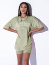 Drop Shoulder Letter Graphic Top