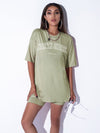 Drop Shoulder Letter Graphic Top
