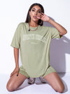 Drop Shoulder Letter Graphic Top