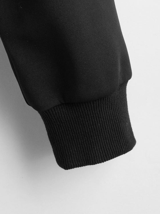 Solid Zip Up Bomber Jacket