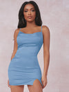 SXY Split Detail Satin Cami Bodycon Dress