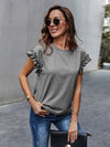 Ruffle Cuff Solid Tee