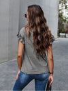 Ruffle Cuff Solid Tee