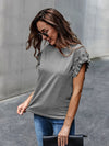 Ruffle Cuff Solid Tee