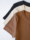 3pcs Solid Ribbed Tee
