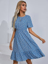 Ditsy Floral Ruffle Hem Dress